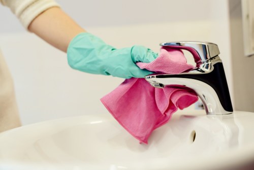 Professional move out cleaning in Brent for a rented property kitchen and living area