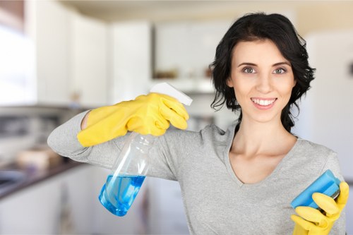 Local oven cleaner working in a Brent apartment with tight access