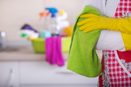 Short-let cleaning team working in a modern Brent apartment
