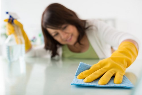 Upholstery cleaning process on a fabric sofa in Brent