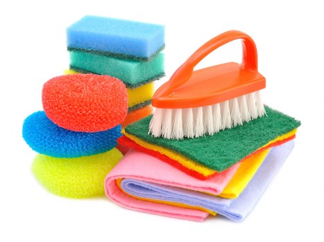 Domestic carpet cleaning in a living room